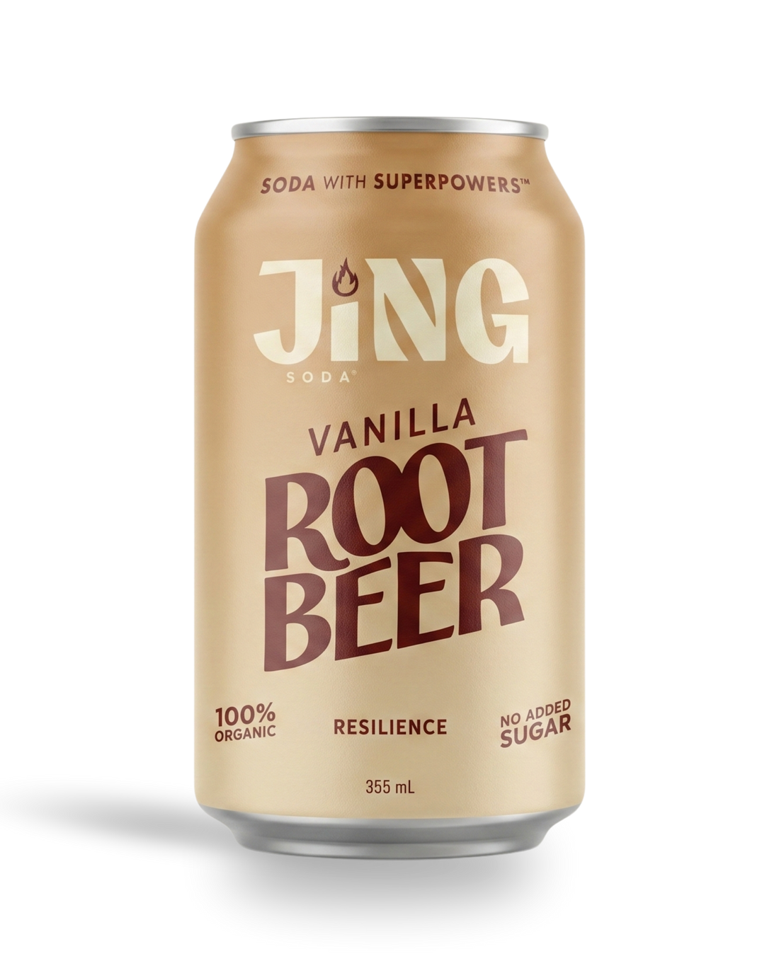 JING Vanilla Root Beer can on a white background