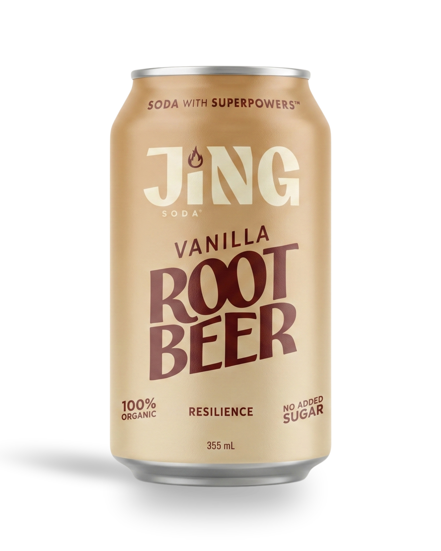 JING Vanilla Root Beer can on a white background