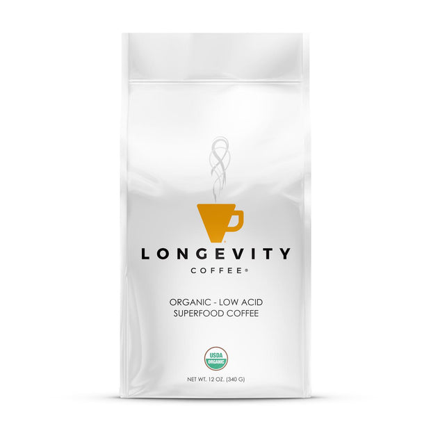 Longevity Coffee, 12oz (Choose Dark, Medium, Light, or Decaf)