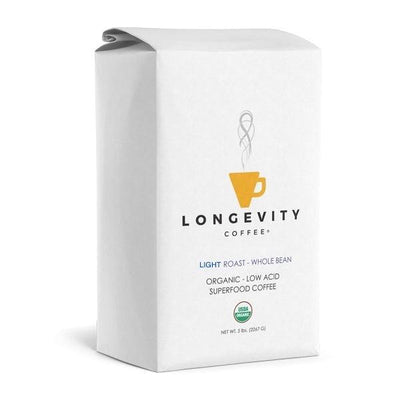 Longevity Coffee LIGHT Roast Beans, 5 lb BULK BAG WHOLE BEANS