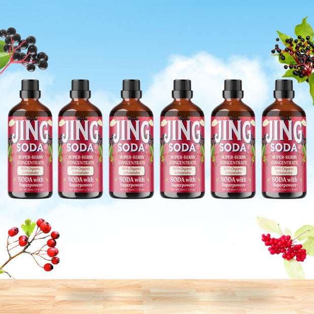 Jing Soda, Super Berry, 50mL (6 Pack)