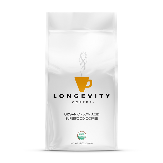 Longevity Coffee, 12oz (Choose Dark, Medium, Light, or Decaf)